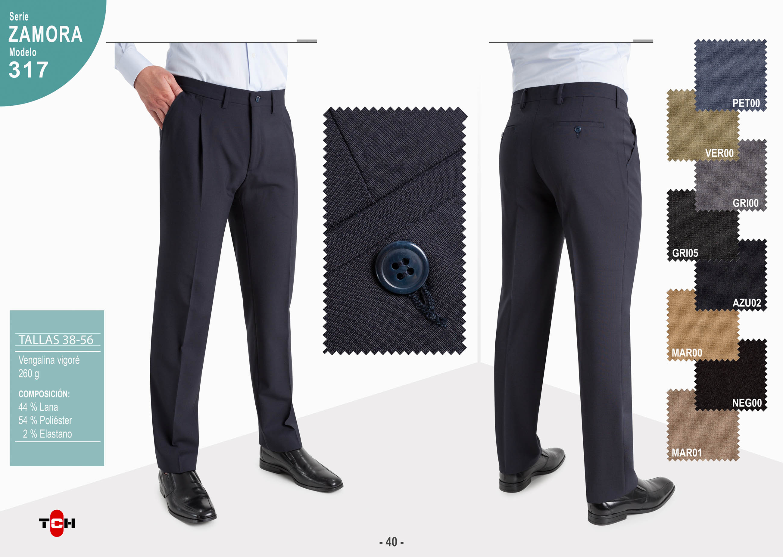 Comprar Pantalón TCH Fresco Verano en Poliester Lana 1 pliegue