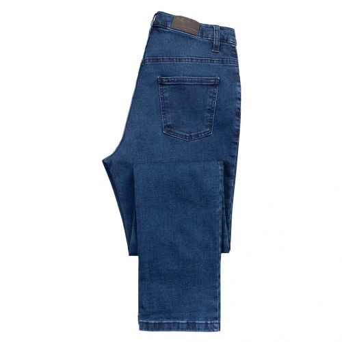 color azul vaquero lavado oscuro - Pantalón vaquero TCH Jeans elástico ajustado de mujer fabricado en tejido denim oscuro de algodón con Lycra.