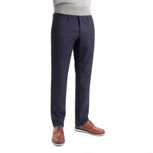 AZUL MARINO NAVY - Pantalón TCH con gomas al costado tipo clásico en poliester sin pinzas delanteras. Pantalón para hombre de estilo elegante clásico de vestir, fabricado en tejido de poliéster, con 2 bolsillos traseros de doble vivo. Disponible en 2 colores, muy cómodo para todos los meses del año. Línea Regular Fit.
